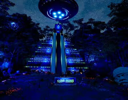 Virtual production and visuals for Oskier & Mavros Mayan Temple set by Vision Impossible